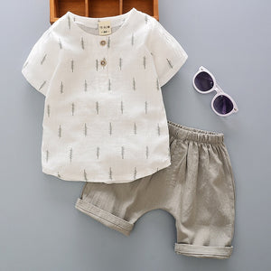 Summer Cotton Linen Boys Clothing Sets - ourcoolkids