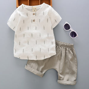Summer Cotton Linen Boys Clothing Sets - ourcoolkids
